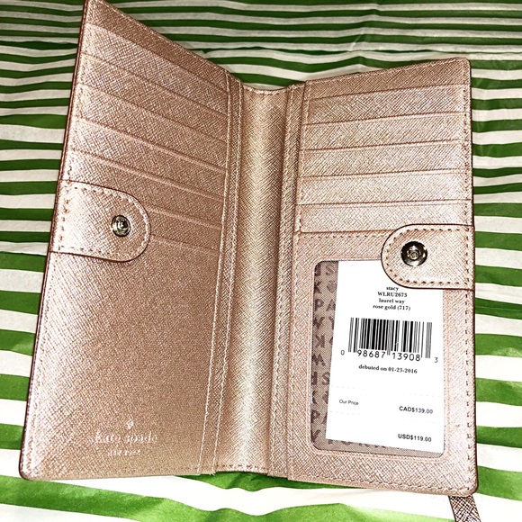 Kate Spade Laurel Way Stacy Wallet Rose Gold - Picture 4 of 5